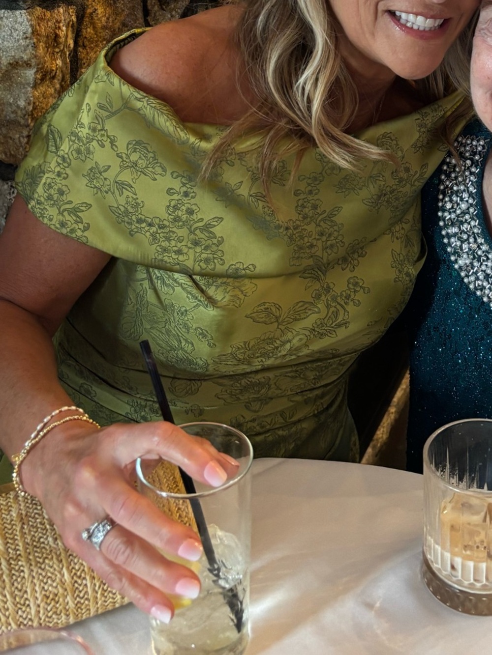 Azazie Kenosha - Olive Green Strapless Jacquard Evening Gown - Picture 8 of 9